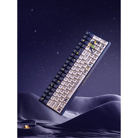 Iqunix f97 starry tryst rgb mechanisch gaming toetsenbord (donkerblauw, us lay-out (qwerty), gateron red, 96%, rgb leds, hot-swappable, pbt, 2.4ghz | bluetooth 5.1 | usb-c)