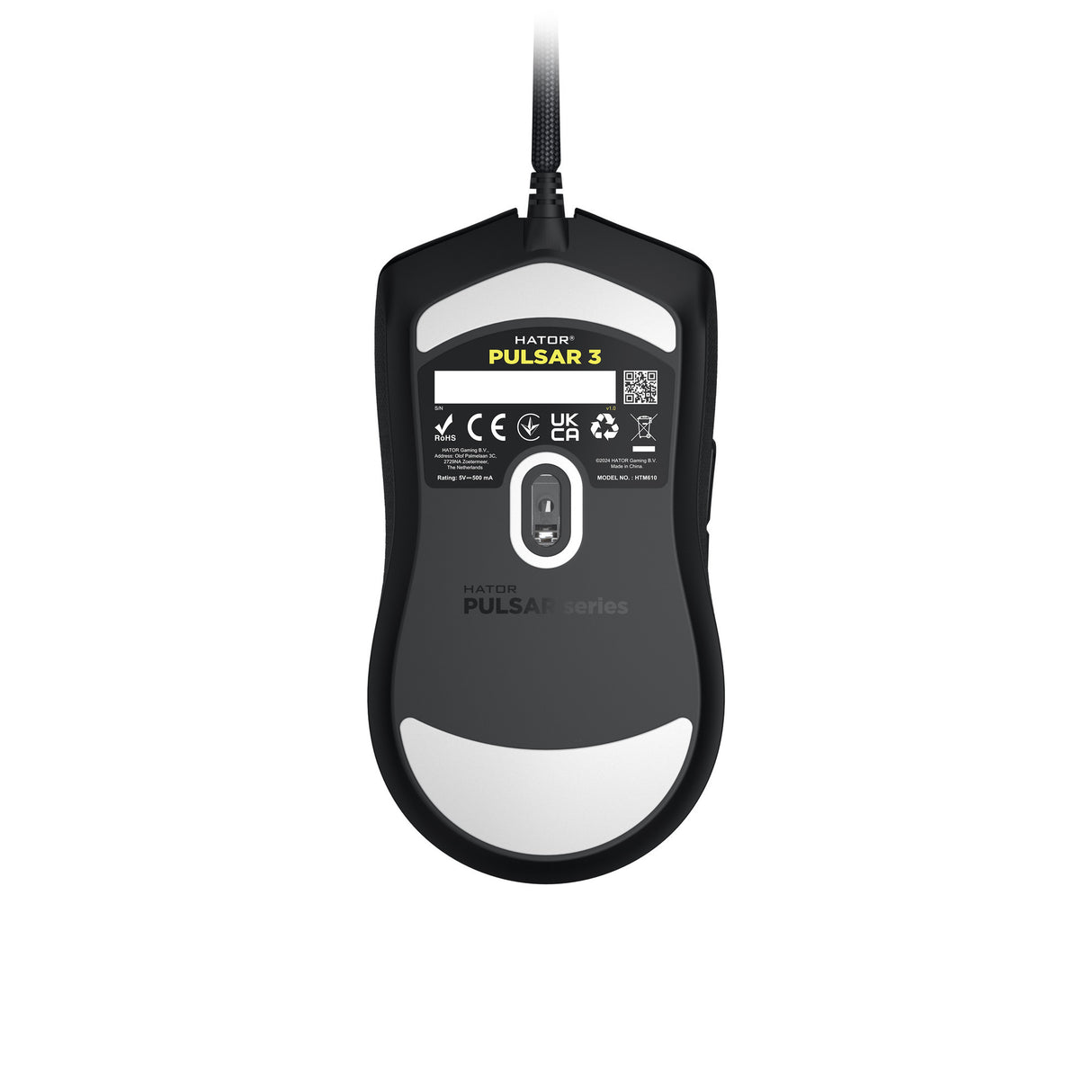 Hator pulsar 3 gaming muis (zwart, 400 - 12.000 dpi, rgb)