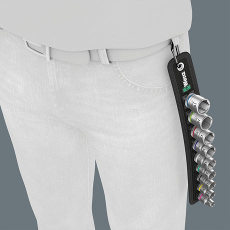 Wera belt b 4 zyklop doppen set dopsleutel (zwart zilver, 9-delig, met 3 8 -aandrijving)