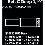 Wera belt c deep 1 doppenset, 1 2 dopsleutel (zwart, 6-delig)