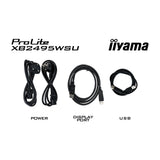 Iiyama prolite xb2495wsu-b1 24.1 monitor (zwart, 100 hz, hdmi, displayport, usb, audio)