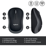Logitech wireless mouse m185 (grijs, retail)