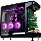 Cooler master masterframe 360 stage lcd midi tower behuizing (zwart | 2x usb-a | 1x usb-c | tempered glass)