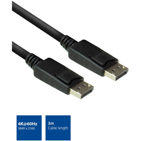 Act connectivity 3 meter displayport kabel male - male (zwart)