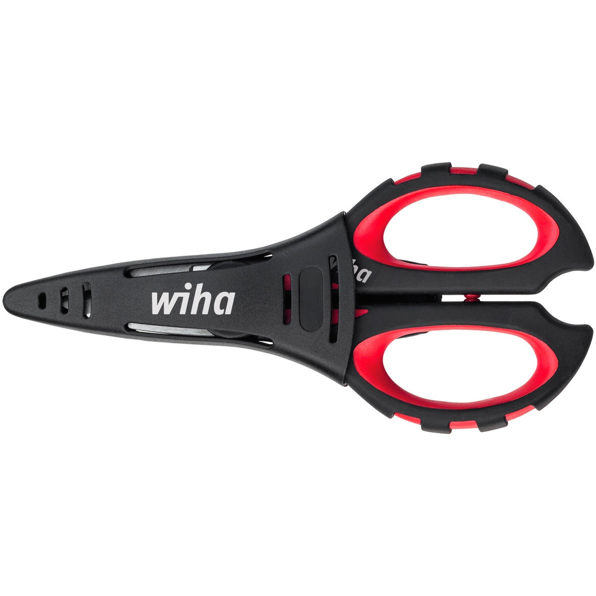 Wiha elektriciensschaar (zwart rood, met krimpfunctie)