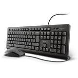Trust primo keyboard mouse set desktopset (zwart, us lay-out (qwerty), membraan, 100%)