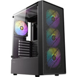 Antec ax26 rgb elite midi tower behuizing (zwart | 3x usb-a | tempered glass)