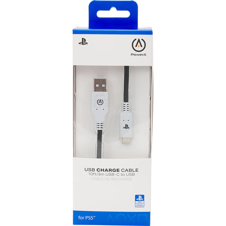 Powera usb-c-kabel voor playstation 5 (zwart wit, 3 meter)