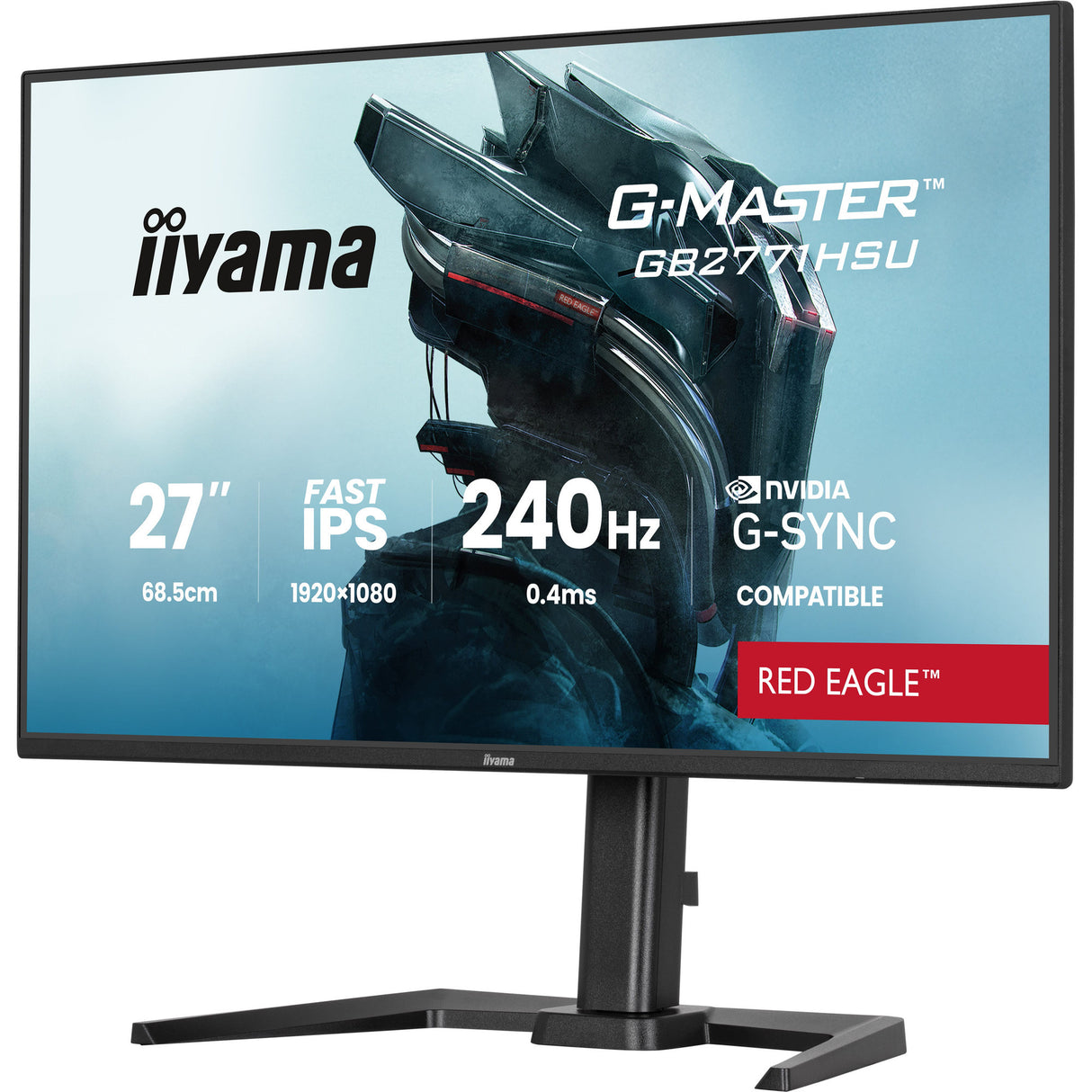 Iiyama g-master red eagle gb2771hsu-b1 27 gaming monitor (zwart, 2x hdmi, displayport, usb-a, usb-c, 240 hz)