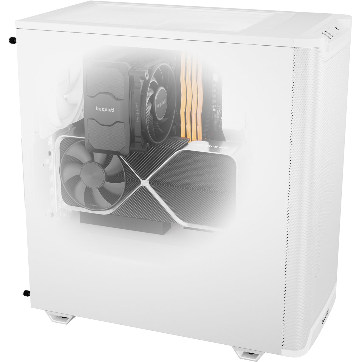 Be quiet! pure base 501 airflow midi tower behuizing (wit | 2x usb-a | 1x usb-c)