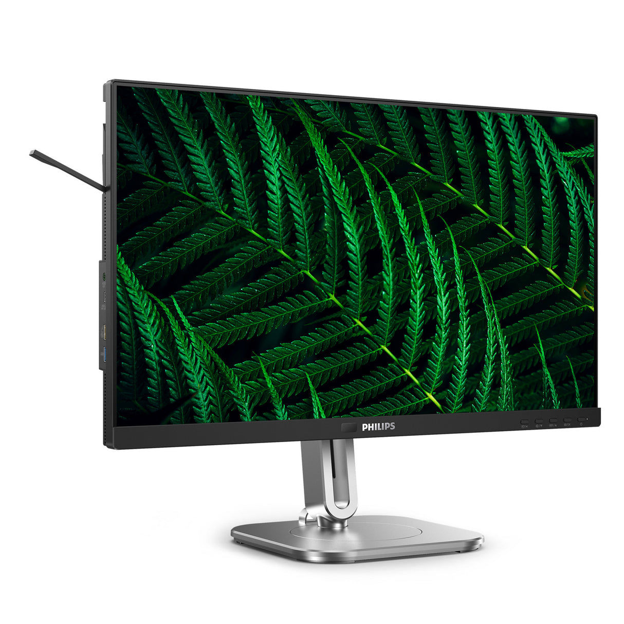 Philips 24b2g5301 23.8 monitor (zilver zwart, vga, hdmi, displayport, usb-c, lan, audio, 100 hz)