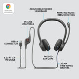 Logitech usb headset h390 on-ear (zwart, retail)
