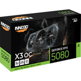 Inno3d geforce rtx 5080 x3 oc grafische kaart (dlss 4, 3x displayport, 1x hdmi 2.1)