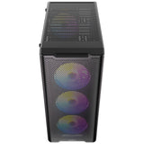 Antec vx310 argb midi tower behuizing (zwart | 3x usb-a | tempered glass)