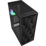 Sharkoon vk2 rgb midi tower behuizing (zwart | 2x usb-a | rgb | tempered glass)