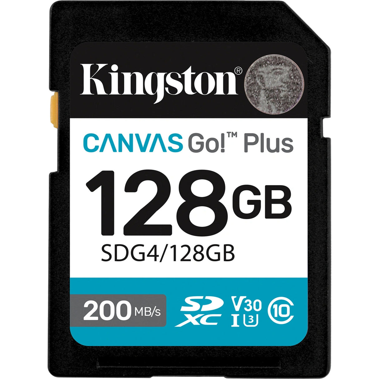 Kingston canvas go! plus sdxc 128 gb geheugenkaart (zwart, class 10, uhs-i u3, v30)