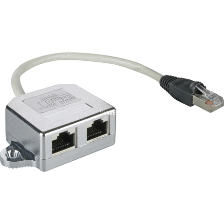 Goobay kabelsplitter rj45 cat.5 f utp t-adapter (zilver, 2x rj45)