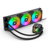 Sharkoon s100 argb waterkoeling (zwart, 4-pins pwm fan-connector)
