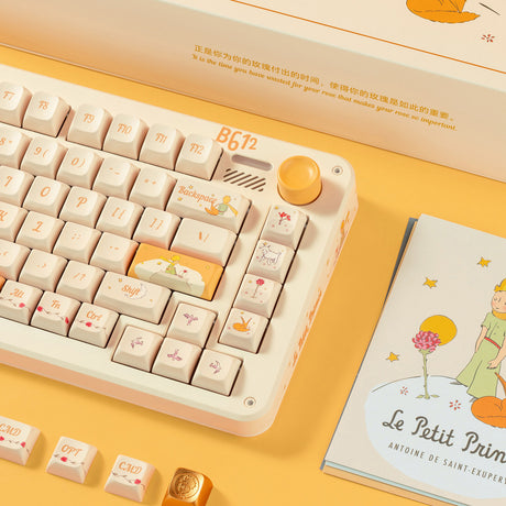 Iqunix zx75 sunset ponder wireless mechanical keyboard (lichtgeel, us lay-out (qwerty), iqunix little prince, 75%, rgb leds, hot-swappable, double-shot pbt, 2.4ghz | bluetooth 5.1 | usb-c)
