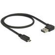 Delock easy-usb-a 2.0 male > easy-usb micro-usb-b 2.0 male kabel (zwart, 0,5 meter)