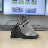 Act connectivity draadloze ergonomische muis met bluetooth en usb-c usb-a (zilver zwart, 1000 - 2400 dpi)