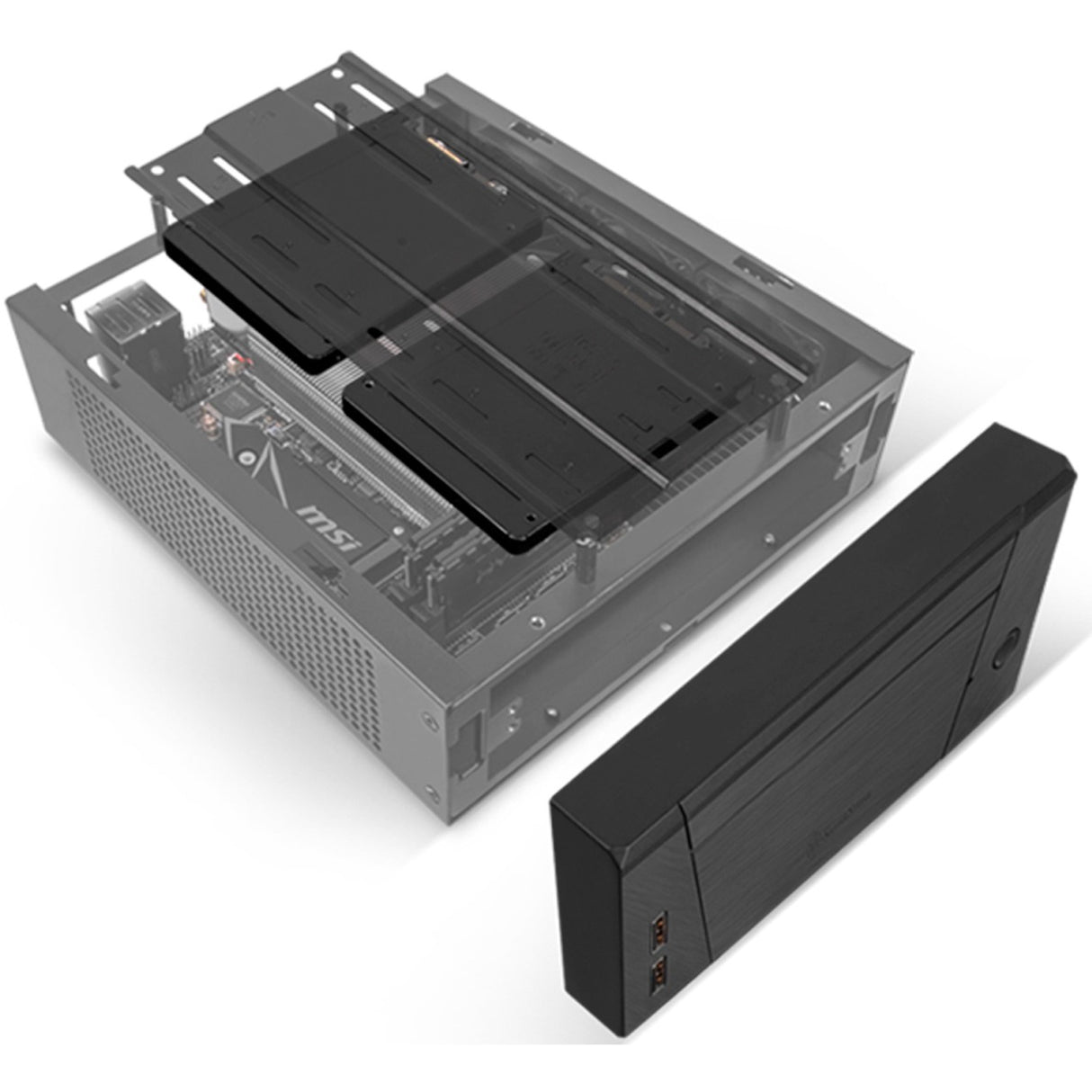 Silverstone sst-ml10b htpc behuizing (zwart | 2x usb-a)