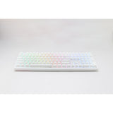 Ducky zero 6108 pure white rgb mechanisch gaming toetsenbord (wit, us lay-out (qwerty), cherry mx2a red, 100%, rgb leds, double-shot pbt, hot swap, 2.4ghz | bluetooth | usb-c)