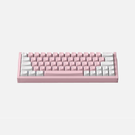Iqunix ez63 pink magnetic switch gaming he keyboard (wit, us lay-out (qwerty), gateron jade pro, 60%, rgb, double shot pbt keycaps)