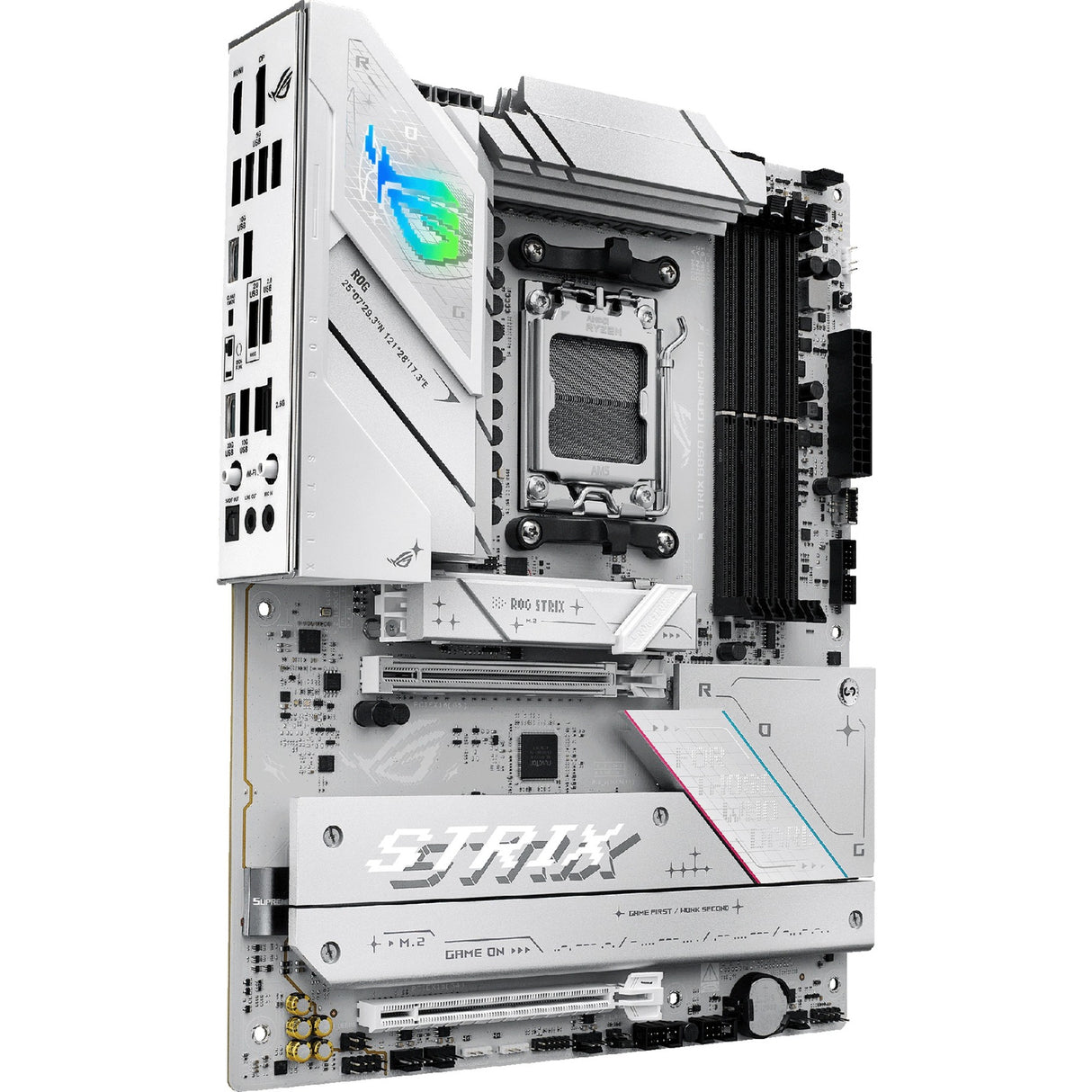 Asus rog strix b850-a gaming wifi socket am5 moederbord (wit, 2.5gb-lan, wi-fi 7, bt, sound, atx)