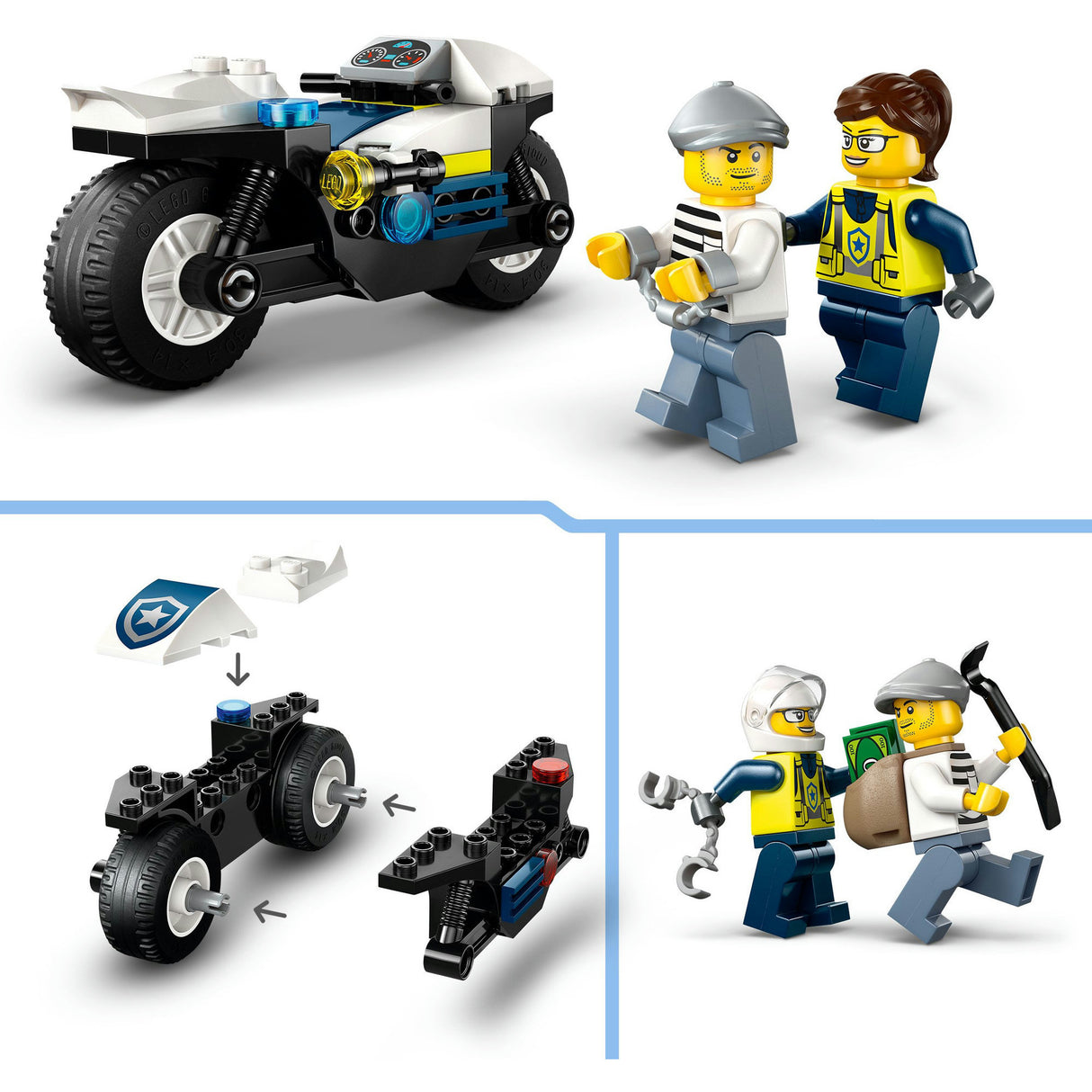 Lego ® city achtervolging op politiemotor - 60455