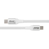 Club 3d magnetische usb‑c kabel (wit, 2 meter)