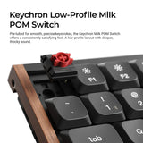 Keychron k3 max se qmk wireless custom mechanical keyboard (zwart, us lay-out (qwerty), milk pom red, 75%, rgb, hot swap, 2.4 ghz | bluetooth 5.3 | usb-c)