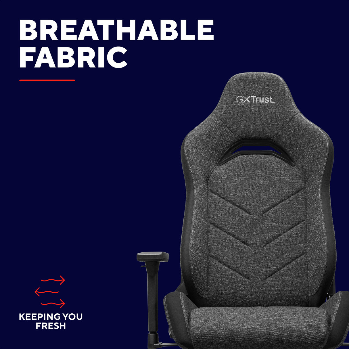 Trust gxt 723 ruya comfortabele stoffen gaming stoel (grijs)