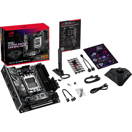 Asus rog strix x870-i gaming wifi socket am5 moederbord (raid, 2,5gb-lan, wi-fi 7, bt, sound, mini-itx)