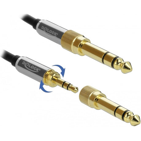Delock stereo jack 3,5 mm 3-pin male > female verlengkabel (zwart, 0,5 meter)