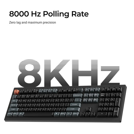 Keychron v6 ultra 8k wireless custom mechanical keyboard (zwart, us lay-out (qwerty), silk pom red, 100%, rgb, hot swap, 2.4 ghz | bluetooth 5.3 | usb-c)