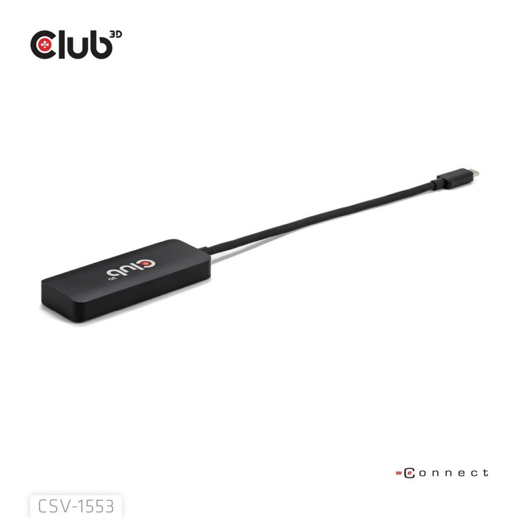 Club 3d usb-c naar 3x displayport hub (zwart)
