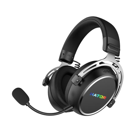 Hator hypergang 3 wireless over-ear gaming headset (zwart, rgb, 2.4ghz bluetooth usb)