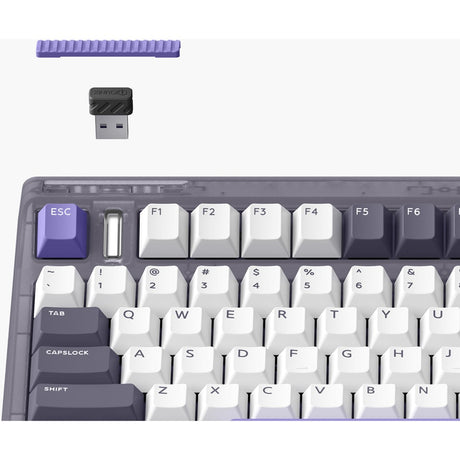 Iqunix og80 lavandin wireless mechanical keyboard (lavendel, us lay-out (qwerty), cherry mx red, 80% (tkl), hot-swappable, pbt, 2.4ghz | bluetooth 5.1 | usb-c)
