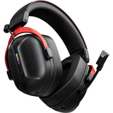 Mchose s9 pro wireless over-ear gaming headset (zwart rood, pc laptop playstation switch smartphone, 2.4g bluetooth wired type-c )