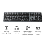 Keychron b5 pro-k8 toetsenbord (wit, us lay-out (qwerty), scissor switches, 100%, abs keycaps, 2.4 ghz bluetooth usb)