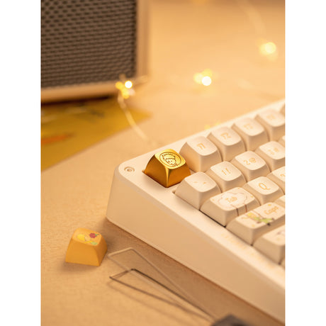 Iqunix zx75 sunset ponder wireless mechanical keyboard (lichtgeel, us lay-out (qwerty), iqunix silent rose, 75%, rgb leds, hot-swappable, double-shot pbt, 2.4ghz | bluetooth 5.1 | usb-c)