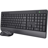 Trust trezo comfort draadloze toetsenbord- en muisset desktopset (zwart, us lay-out (qwerty), 100%)