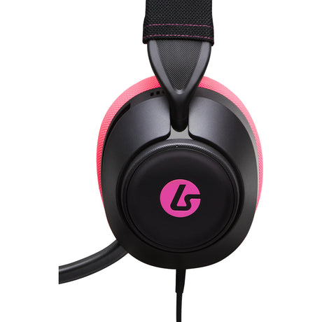 Powera lucidsound ls10 bedrade gamingheadset - middernachtelijke branding over-ear gaming headset (zwart roze, playstation 5, playstation 4, xbox series x|s, xbox one, pc, mobiel)