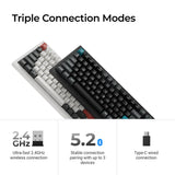 Keychron q1 ultra-m3 8k wireless custom mechanical keyboard (zwart, us lay-out (qwerty), silk pom brown, 75%, rgb, hot swap, 8k, 2.4 ghz | bluetooth 5.2 | usb-c)