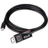 Club 3d usb-c naar displayport 1.4 kabel (zwart, 1,8 meter)