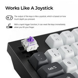 Keychron q5 he qmk wireless custom keyboard (wit, us lay-out (qwerty), gateron double-rail magnetic nebula, 96%, rgb leds, osa double-shot pbt, hot swap, knob, 2.4ghz | bluetooth 5.1 | usb-c)