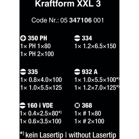 Wera kraftform xxl 3 schroevendraaier (11-delig)