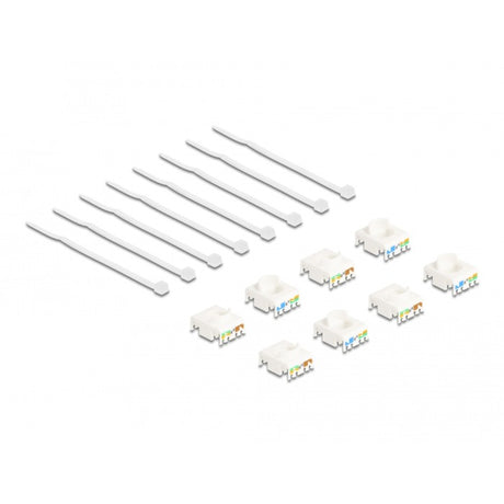 Delock rj45 jack naar lsa cat 6a toolfree keystone module (meerkleurig, 8 stuks)