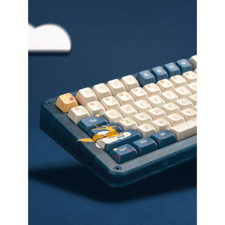 Iqunix zx75 sky encounter wireless mechanical keyboard (blauw, us lay-out (qwerty), gateron red, 75%, rgb leds, hot-swappable, double-shot pbt, 2.4ghz | bluetooth 5.1 | usb-c)